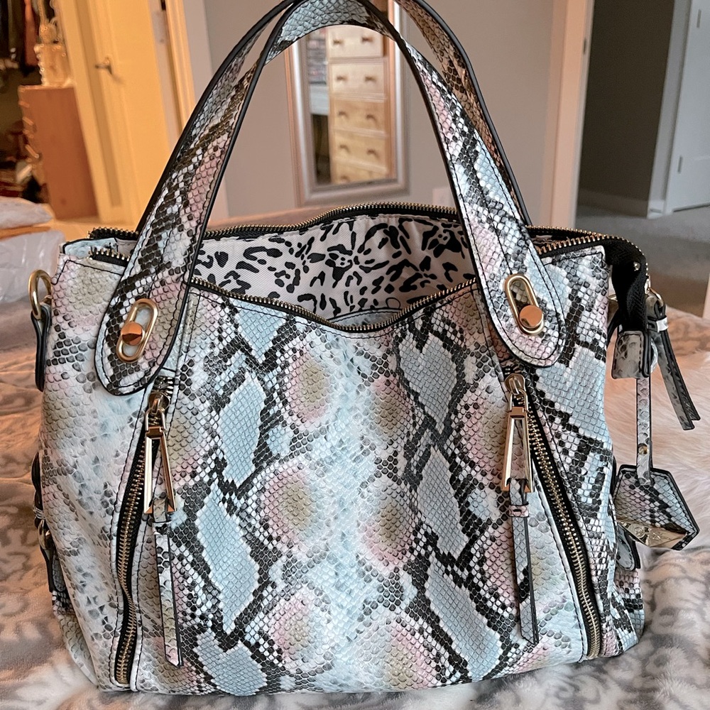 Jessica Simpson Roxanne python handbag